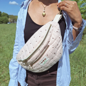 Sac banane en coton beige