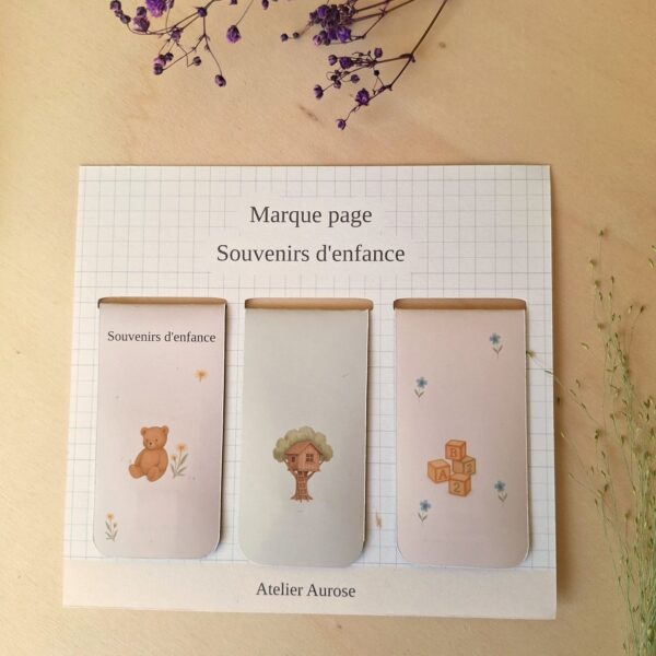 Marque-pages magnétiques Souvenirs d'enfance